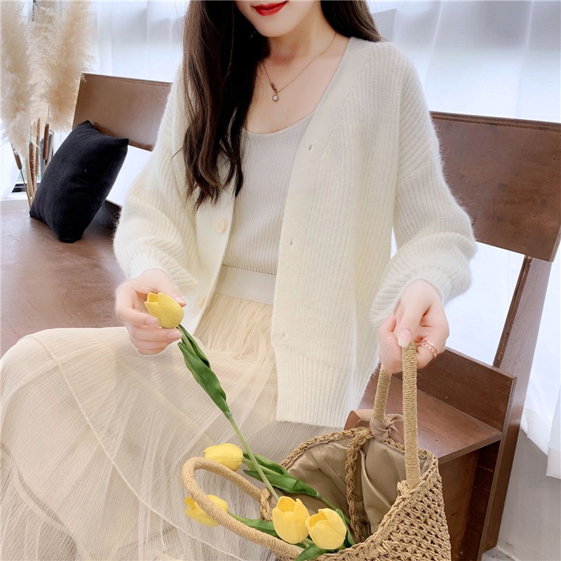 CV ❀เสื้อคลุมเสื้อกันหนาวผู้หญิงแบบใหม่ 2025❀sweater solid สไตล์เกาหลี เสื้อไหมพรม Cardigan ผ้านุ่ม ใส่แล้วอุ่น
