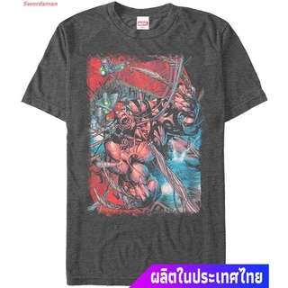 เสื้อยืดวินเทจ เสื้อยืดแขนสั้น Mens Marvel X-Men Wolverine Experiment X T-Shirt Popular T-shirts