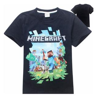 เสื้อยืด พิมพ์ลายการ์ตูนหมี Minecraft สําหรับเด็กผู้ชาย