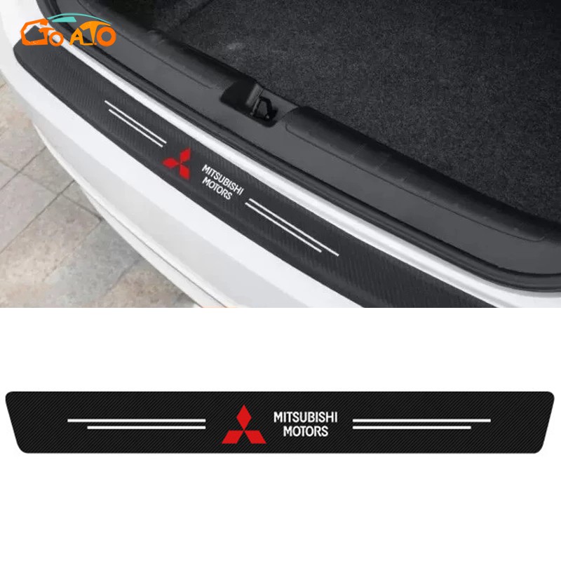 Gtioato คาร์บอนไฟเบอร์สติกเกอร์ด้านหลังกันชนรถ Trage Protector สติกเกอร์รถสําหรับ Mitsubishi Mirage 