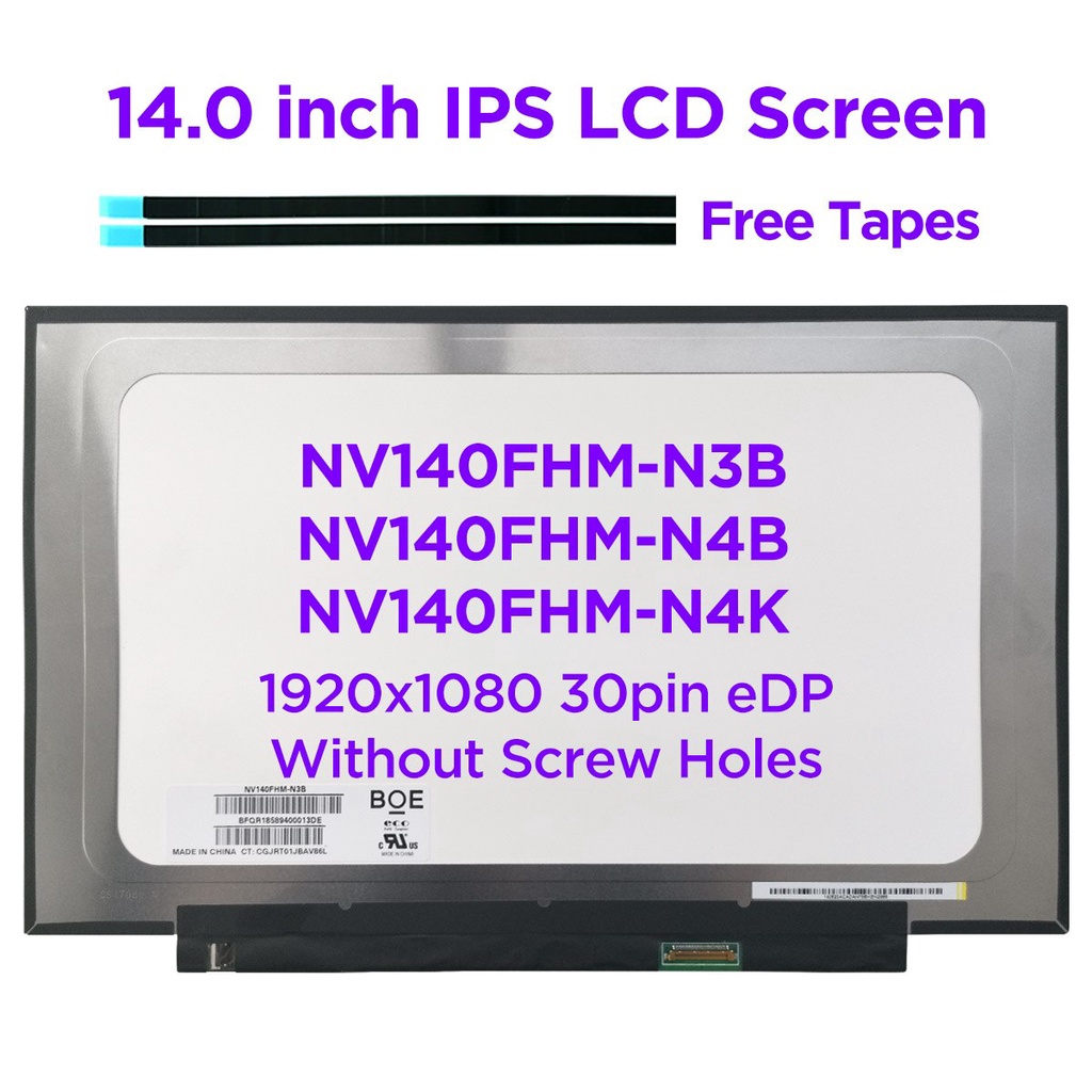 14.0-invisps แล็ปท็อปหน้าจอ LCD NV140FHM-N3B N4B N4K N4H N4M N140HCA-EBA N140HCA-EBC LP140WF7-SPC จอ