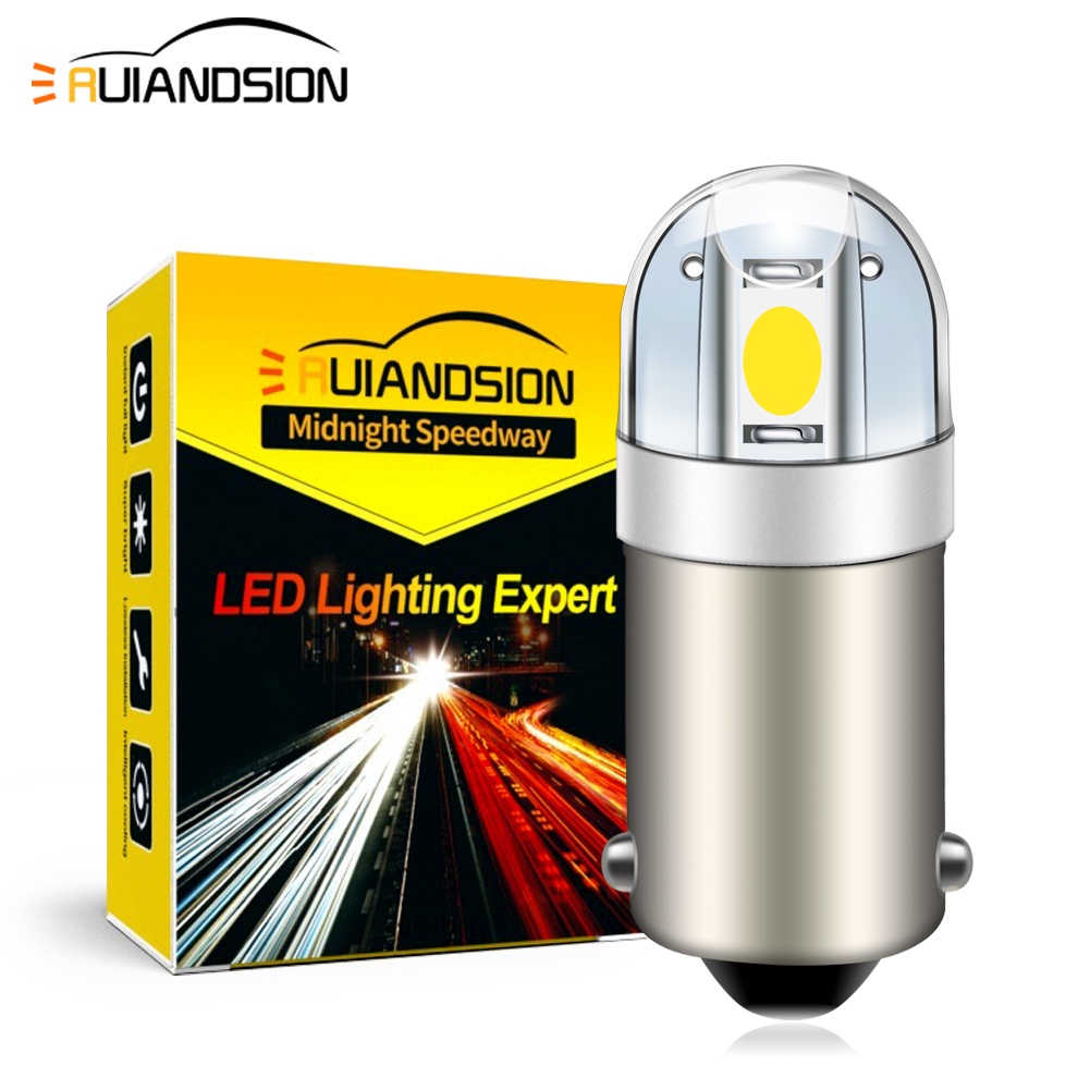 Ruiandsion ไฟ LED รถ BA9S T4W 6V 12V Auto Clearance Light ป้ายทะเบียนภายในอ่านโคมไฟโดมสีขาว Warm White Non Polarity