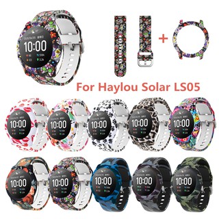 สายนาฬิกาข้อมือ พร้อมเคสฝาครอบ ลายดอกไม้ สำหรับ Haylou Solar