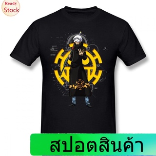 gothic เสื้อยืดลำลอง Trafalgar Law One Piece Anime T Shirt Streetwear Plus Size Cotton Crewneck Custom Short Sleeve Tshi