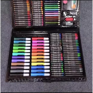 🎉พร้อมส่ง🎉พาเลทชุดระบายสี เซ็ทระบายสี 150 ชิ้น สีน้ำ สีเทียน ดินสอ ยางลบ ไม้บรรทัด สีช็อก เด็ก scb263