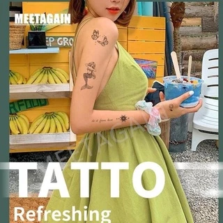 【MEET Magic Tattoo】สติกเกอร์รอยสักชั่วคราว ลายภาษาอังกฤษ กันน้ํา 15 วัน