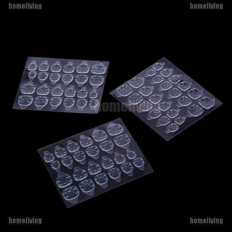 ♥♥สติกเกอร์เทปกาวติดเล็บปลอม แบบสองด้าน 5 แผ่น 24 ชิ้น