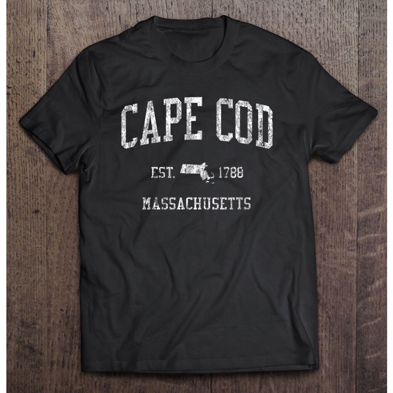 เสื้อยืด ลาย Cod Massachusetts Ma สไตล์วินเทจ สําหรับเล่นกีฬา