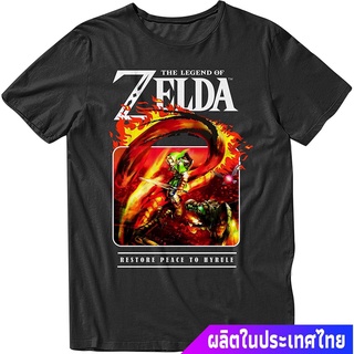 เสื้อยืดผ้าฝ้าย เสื้อยืดคอกลม แขนสั้น ผ้าฝ้าย 100% พิมพ์ลาย Nintendo Zelda Legend Nintendo Zelda สําหรับผู้ชาย