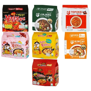 ซัมยัง บะหมี่/ราเมงกึ่งสำเร็จรูป (แพ็ค 5 ซอง) Samyang Instant Noodles / Ramen รสชาติอร่อย หอม อร่อยถูกใจ เส้นเหนียวนุ่ม