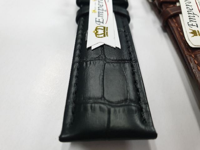 𝗚𝗤 𝘄𝗮𝘁𝗰𝗵 สายนาฬิกา สายหนังแท้ลายจระเข้ แบรนด์ Emperor wristwatch strap genuine leather