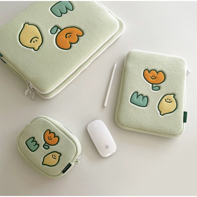 ꒰ พร้อมส่ง ꒱ second morning greenery ipad pouch 11”