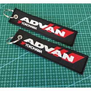 Jdm พวงกุญแจ จี้ป้ายแท็ก เย็บปักถักร้อย สําหรับรถจักรยานยนต์ ADVAN Auto