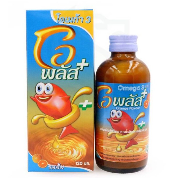 O plus โอพลัส โอเมก้า 3 น้ำมันปลา รสส้ม จำนวน 1 ขวด