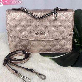 GUESS WOMEN’S LOGO EMBOSSED CROSSBODY BAG ของแท้ ราคาถูก