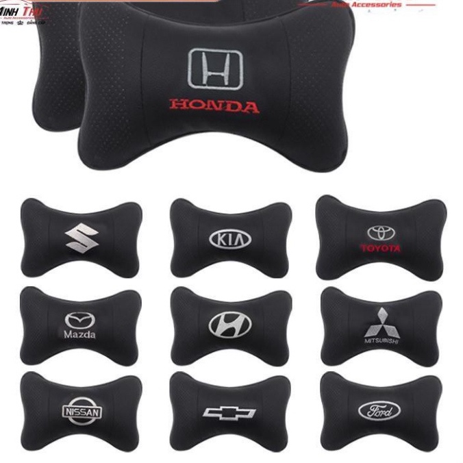 พนักพิงศีรษะรถยนต์ 3D มีโลโก้แบรนด์รถปัก - ร้านของเล่นในรถยนต์ EUNOIA