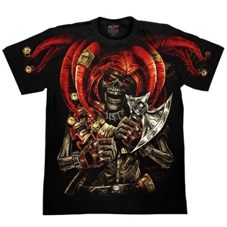 เสื้อยืดลายโจ๊กเกอร์แดงGameoverป้ายrockchang