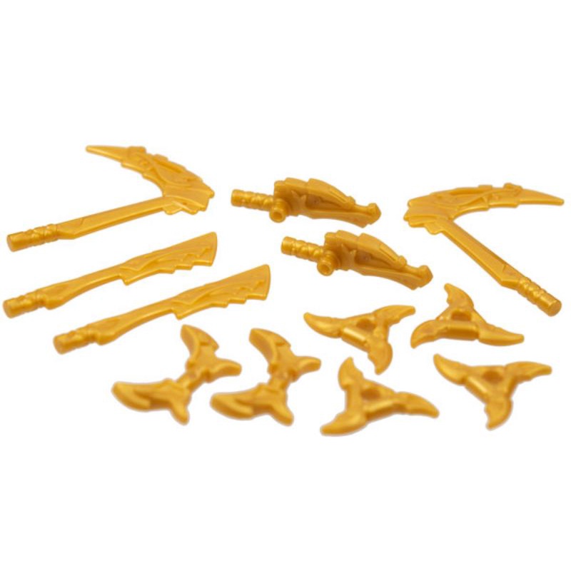 TM* Lego เลโก้แท้ ซีล	Minifigure Weapon Pack Dragon Sickles Swords Shuriken Hooks 12 in Bag-Multipac