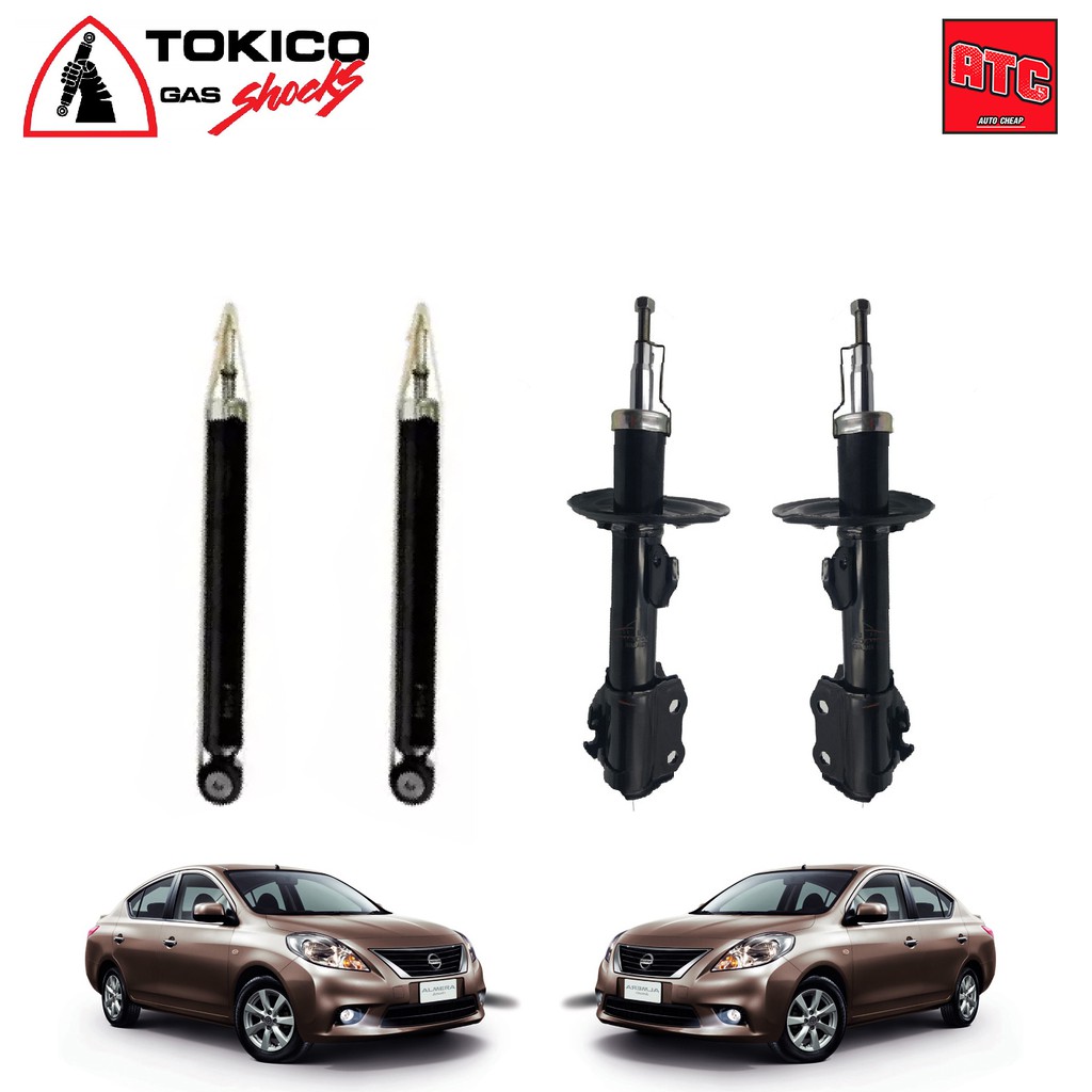tokico โช๊คอัพ หน้า หลัง 1คันรถ  nissan almera นิสสัน อัลเมร่า ปี 2010-2019