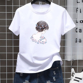 ลายน่ารัก✸⊕T0128 เสื้อยืดคอกลมแฟชั่นunisex  ยอดฮิตใส่ได้ทั้งชายและหญิง