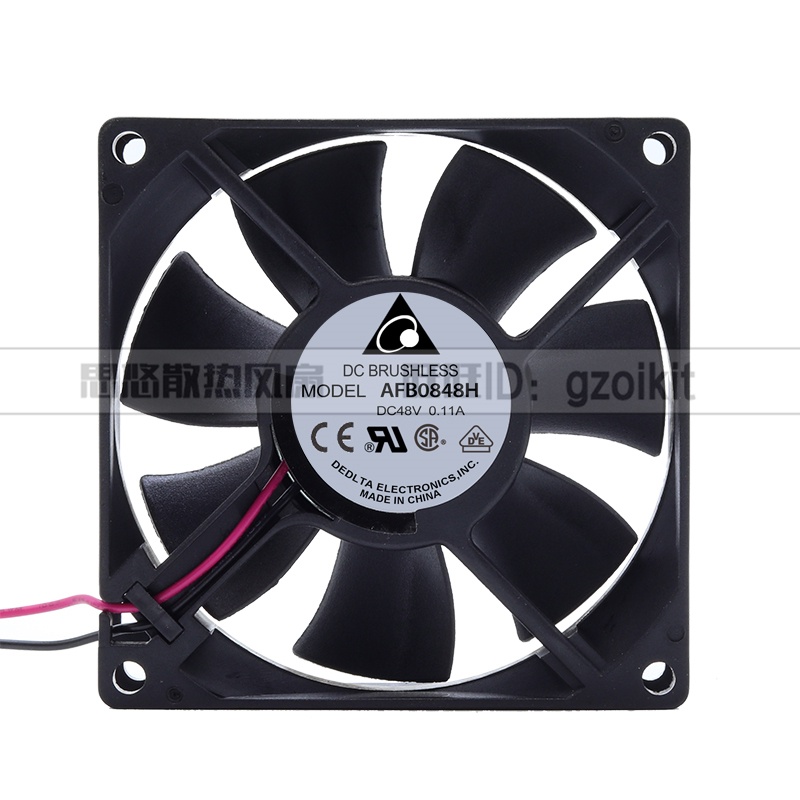 Delta 8 ซม.8025 48V 0.11A AFB0848H-R00 พัดลมระบายความร้อนอินเวอร์เตอร์ 3 สาย