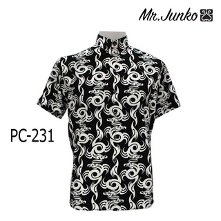 ⚡ ส่งฟรี⚡เสื้อเชิ้ต ลายกราฟฟิก ผ้าซาติน นิ่ม ใส่สบายไม่ร้อน Mr-Junko PC-231