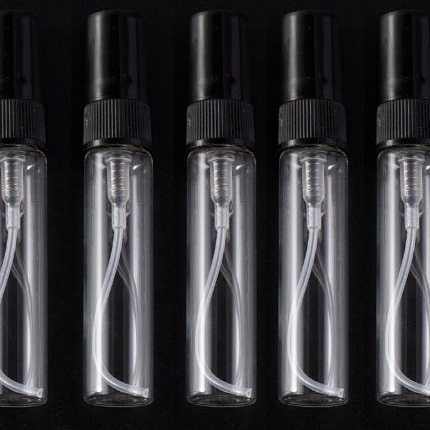 ขวดสเปรย์ปากกาใสชนิดแก้ว ฝาสีดำ,ใส,ขาว 2-10ml แพ็ค X6 ชิ้น