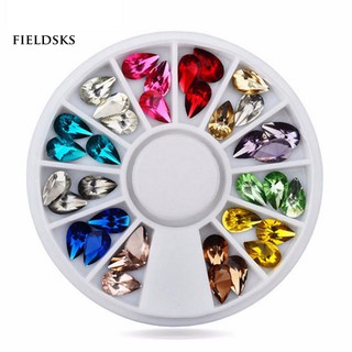 IsS❀Mixed Color 3D Nail Art Acrylic Tips Wheel Waterdrop DIY Glitter Manicure Decor