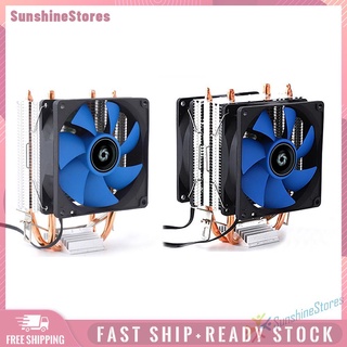 (Sunshinestores) 2 ท่อความร้อน Cpu Cooler สําหรับ Intel Lga 775/1155 X58 X79 พัดลมระบายความร้อน