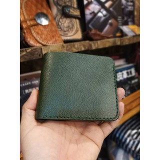 Short wallet หนังวัวฟอกฝาด อิตาลี สีเขียว