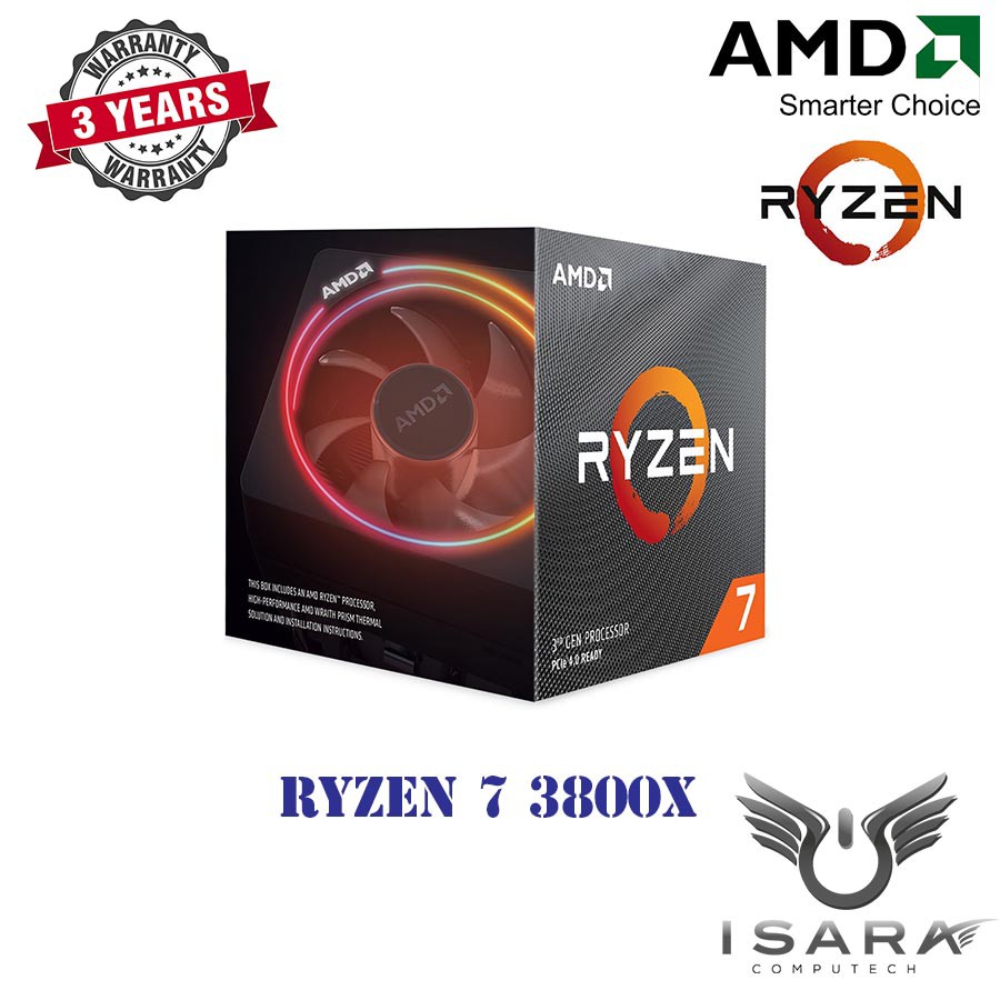 AMD Ryzen 7 3800x, with Wraith Prism Cooler
