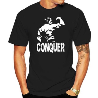 เสื้อยืด พิมพ์ลาย Arnold Schwarzenegger CONQUER BODYBUILDER WEIGHTS มีหลายตัวเลือกS-5XL