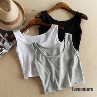 &lt;Lovenature&gt; เสื้อครอปแขนกุด สีขาว / สีดํา สไตล์ฤดูร้อน