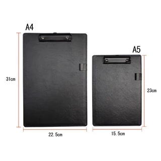คลิปบอร์ดหนังA4/A5มีรูแขวน แผ่นรองเขียนหนังA4 Clipboard แผ่นรองกระดาษแบบหนัง อุปกรณ์สำนักงาน จัดโต๊ะทำงาน