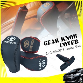 ปลอกหนังหุ้มลูกบิดเกียร์รถยนต์ สําหรับ Toyota Vios Yaris ปี 2008-2013 Gear Knob Cover Handbrake Cover