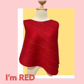 Sweet Red Pleats Top เสื้อพลีทแขนกุดสีแดง