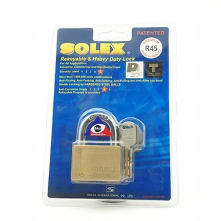 กุญแจคล้อง สั้น SOLEX R PREMIUM R45 45MM ทอง