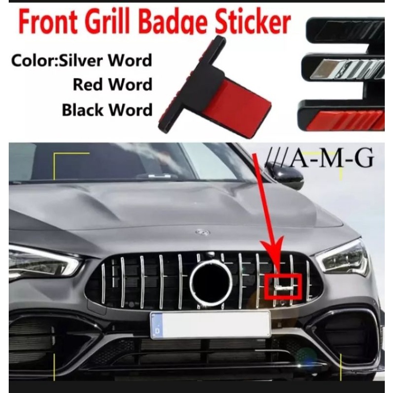 MERCEDES BENZ FRONT GT GRILLE AMG โลโก้ EMBLEM