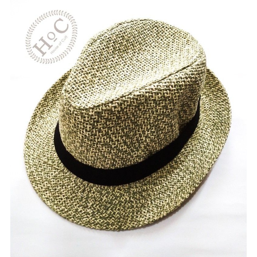 Houseofcuff หมวก Fedora หมวก Fedora บทคัดย่อสีเขียว
