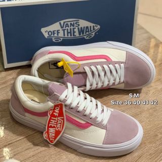 Vans รองเท้าผ้าใบ แบบหนังกลับ มี 4 สี เหมาะกับผู้หญิงและผู้ชาย   ไซส์ 36-42  [จัดส่งเร็วEMS]