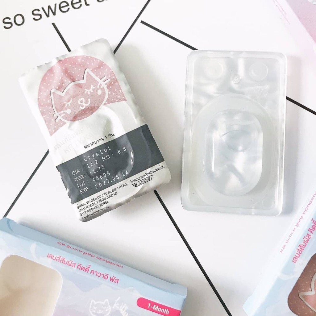คอนแทคเลนส์ใส รายเดือน (Kitty Kawaii / Lovelylens) 💖 เลนส์ใส นิ่ม ใส่สบาย เลนส์กรองแสง,กันUV Bausch&Lomb - รูปที่ 2