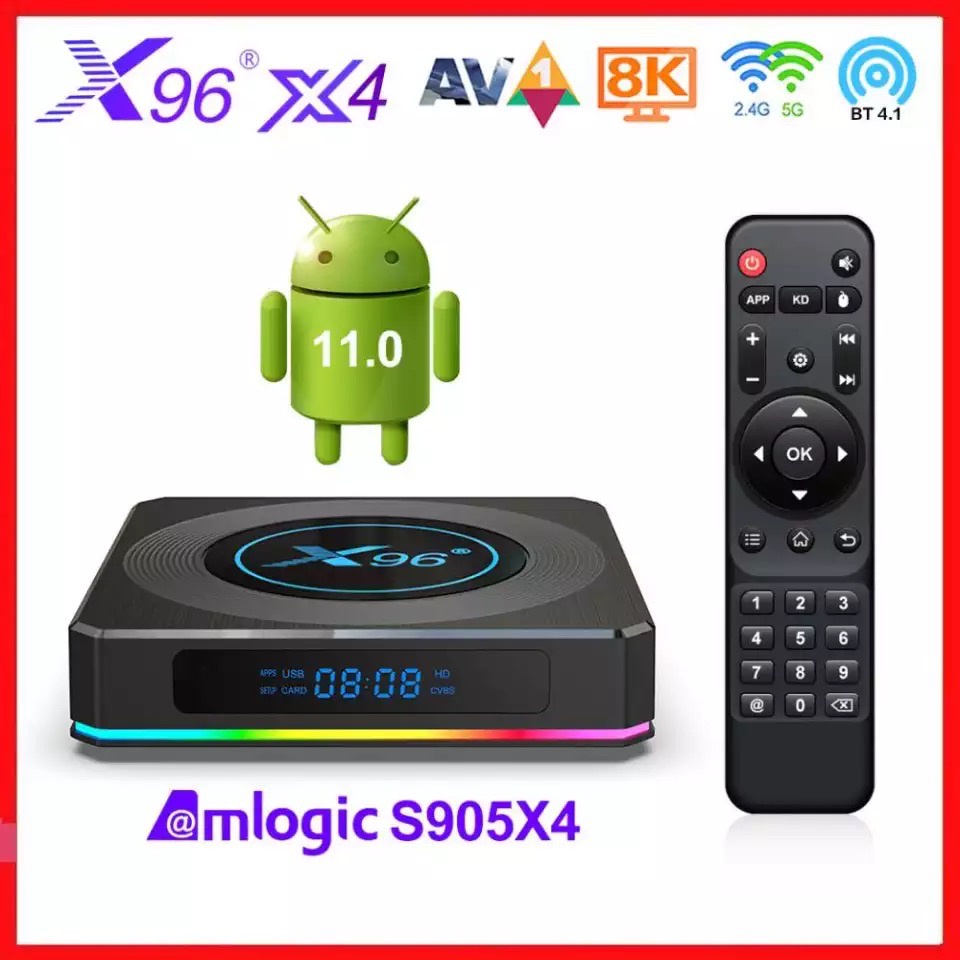 TOP2023 X96 X4 Android tv box S905X4 Android 11.0 กล่องแอนดรอย 8K Bluetooth 4GB 32GB Android box