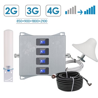 2 G 3 G 4 G Quad Band Booster 3 G Cdma 850 2 G Gsm 900 Dcs 1800 Wcdma 2100 อุปกรณ์เสริมสําหรับคอมพิวเตอร์เครื่องขยายเสียงสัญญาณ