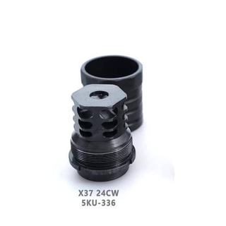 AK ท่อเหล็กแต่ง 5KU ทรง KALASHIKOV พร้อมปลอกครอบ เกลียว 24mm CW สีดำ (5KU-336)