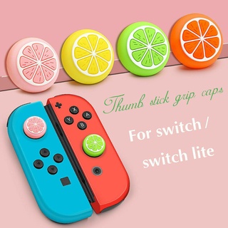 ฝาครอบปุ่มกดจอยสติ๊ก ซิลิโคนนิ่ม ลายเลม่อนน่ารัก สําหรับ Nintendo Switch Lite และจอยเกม 1 ชิ้น