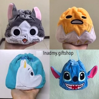 🎒กระเป๋าหูรูดลายการ์ตูน 6x6 นิ้ว “ไซท์เล็ก” ผ้านุ่ม คุณภาพเยี่ยม👍🏻