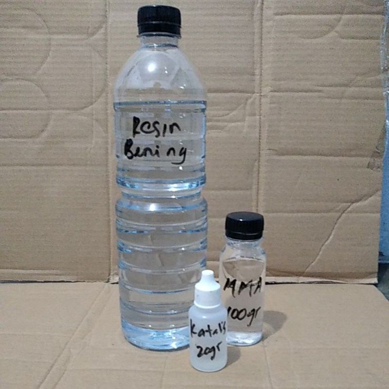 CLEAR RESIN PACKAGE 1 KG + CATALYST 20 GRAM + MMA 100 GRAM