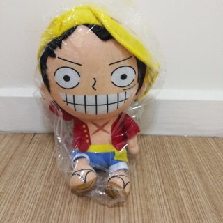 ตุ๊กตาลูฟี่ วันพีช One Piece ไซด์ S ลิขสิทธิ์แท้ สติ๊กเกอร์แมวขาว