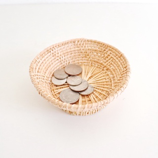 สินค้าพร้อมส่ง ถ้วยหวาย กระจาดหวาย ถาดหวาย 7นิ้ว สานแน่นหนา