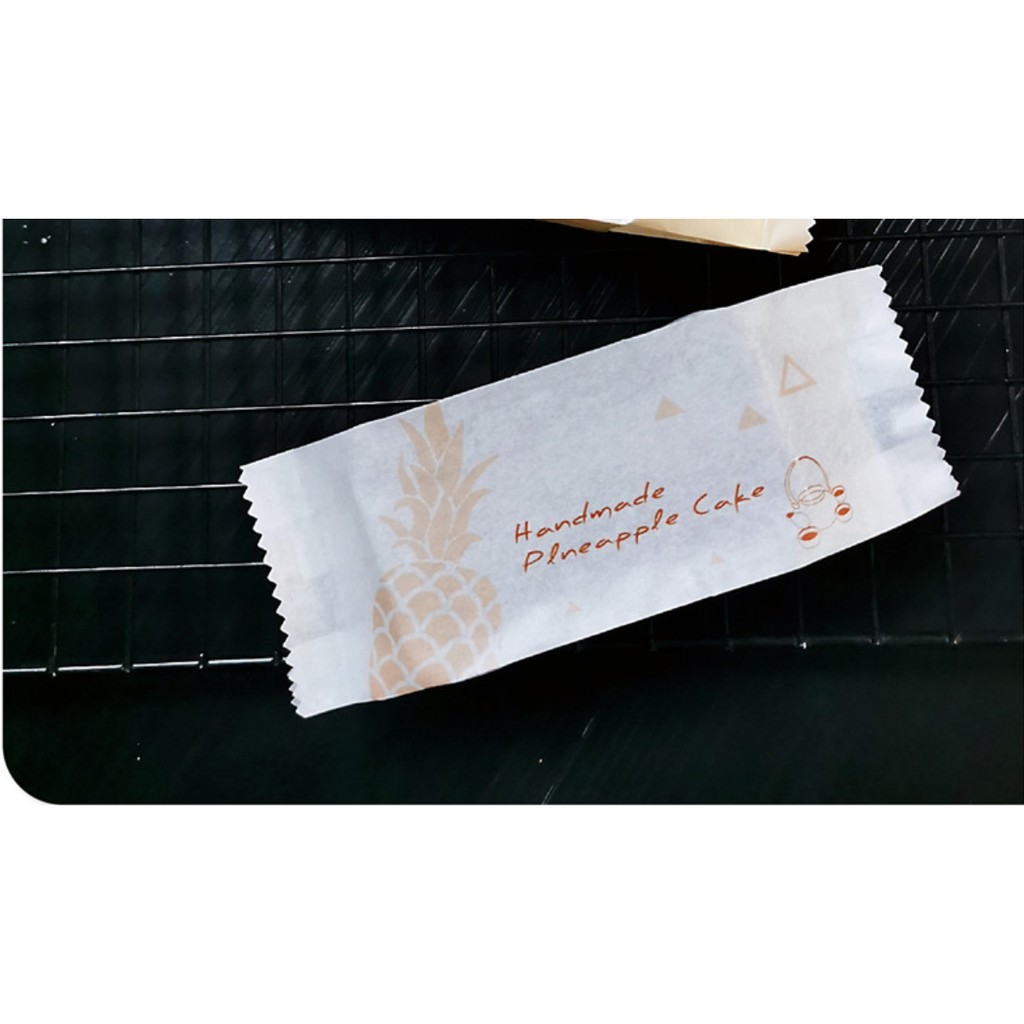 ถุงใส่ทาร์ตสับปะรดแบบขยายข้าง # ลายHandmade Pineapple Cake